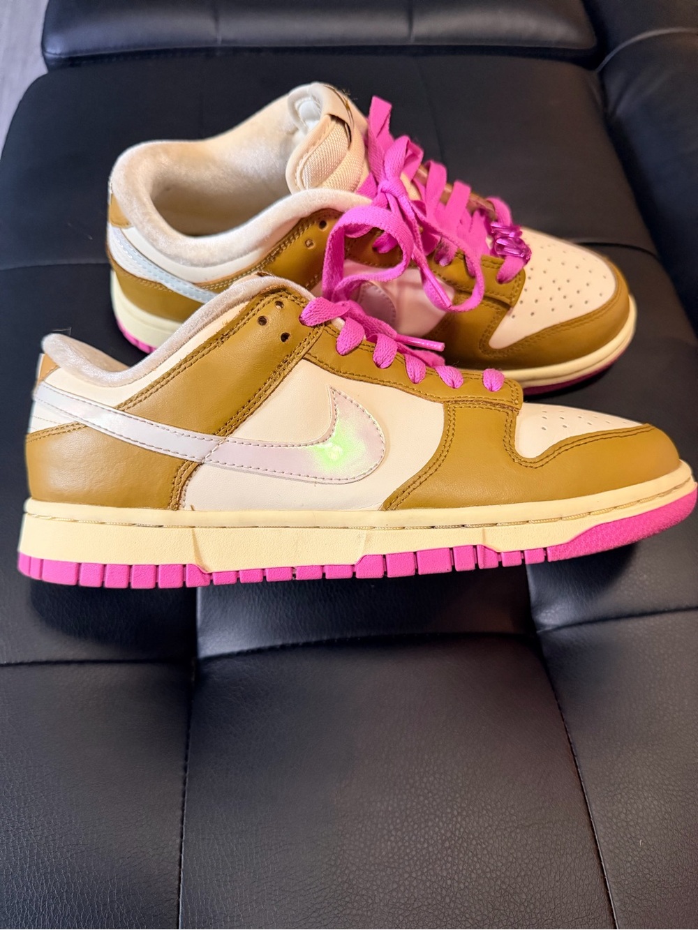 Size 8 Nike Dunk Low Just Do It - Bronzine Pink Women’s - Picture 2 of 6
